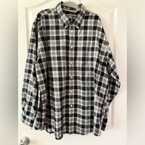 Brooks Brothers Madison black and white plaid button down in 100% Supima Cotton